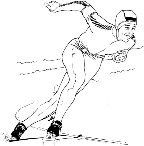 Speed Skating  Coloring Page